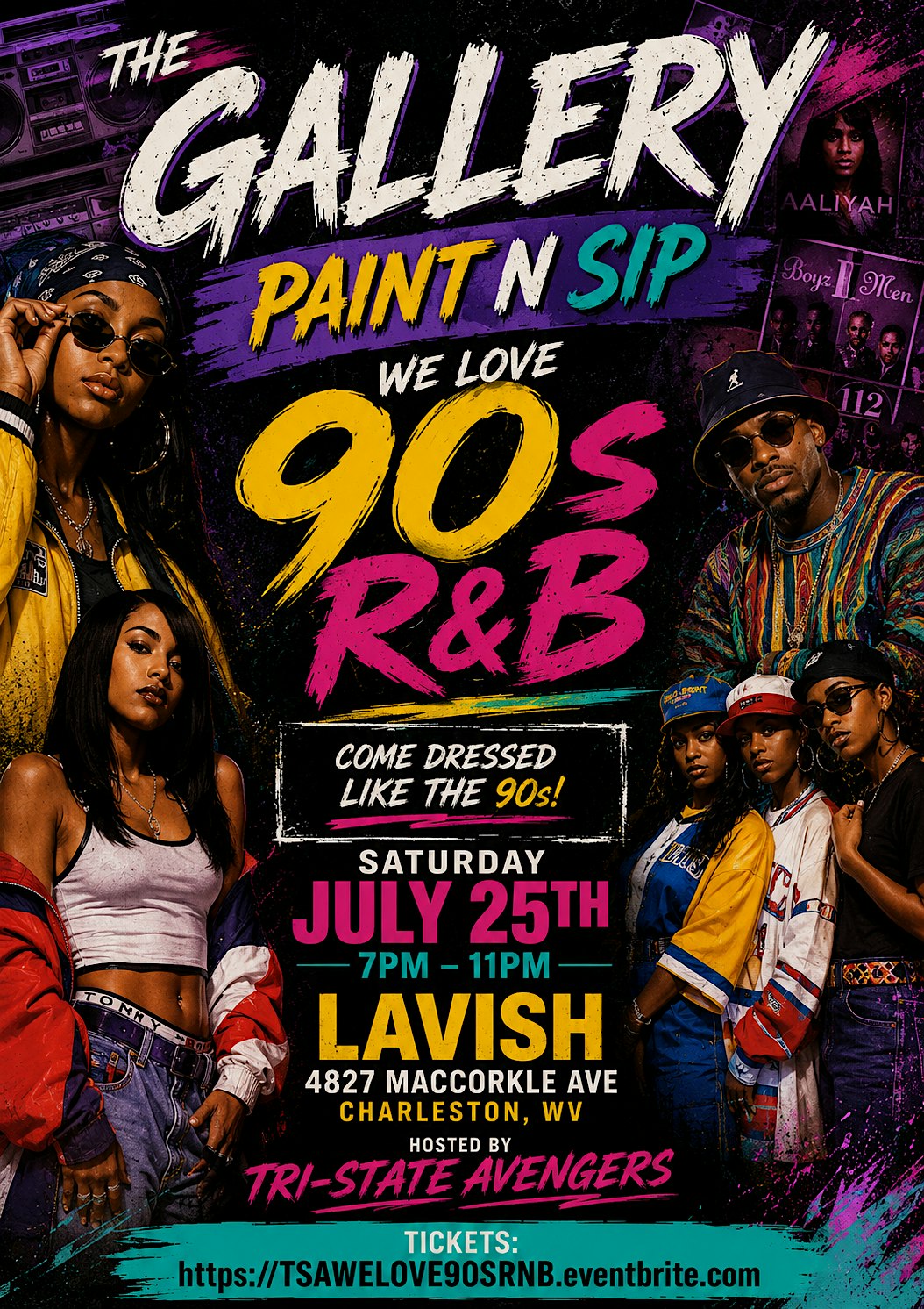 The Gallery Paint N Sip We Love 90s R&B at 4827 MacCorkle Ave SW – South Charleston, WV