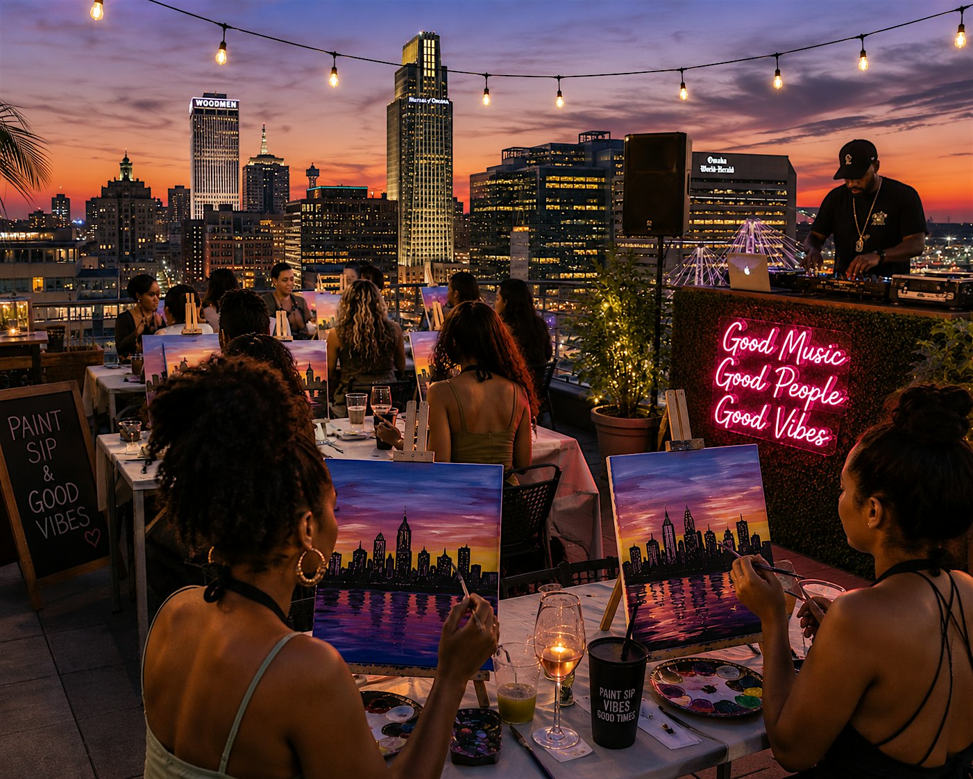 Rooftop Sip & Paint by The Social Canvas at Blatt Beer & Table – Omaha, NE