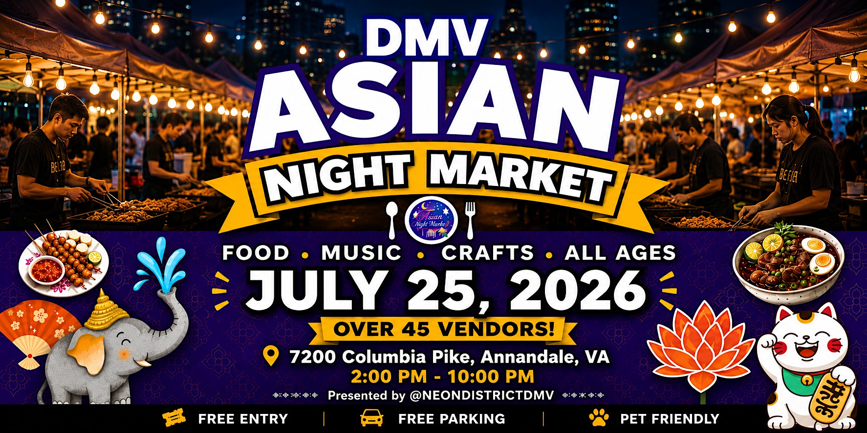 DMV Asian Night Market at 7200 Columbia Pike – Annandale, VA