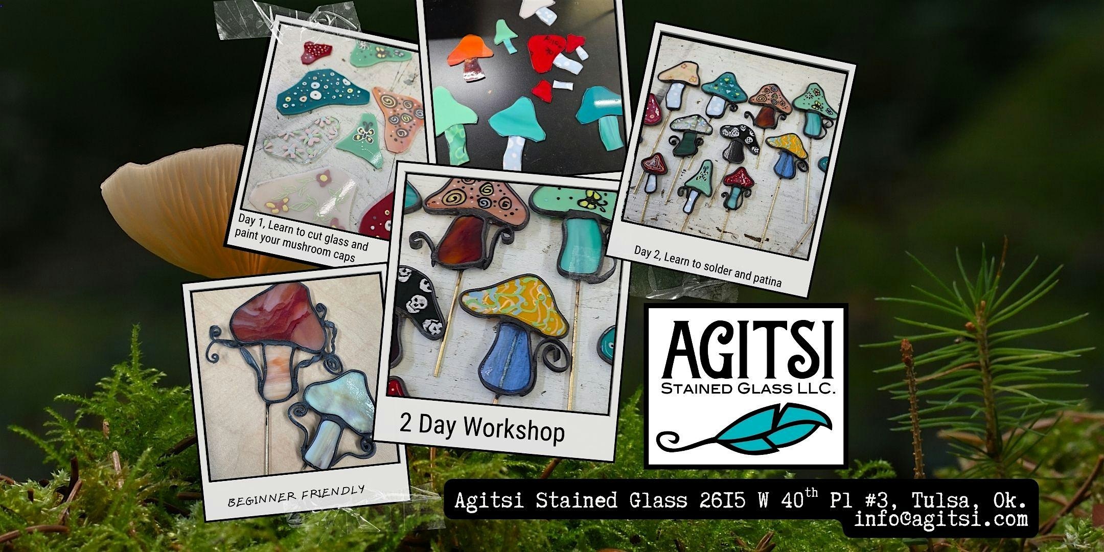 Stained Glass Painted Mushrooms 2 Day Workshop at Agitsi Stained Glass, llc / RT66 Weddings, llc – Tulsa, OK