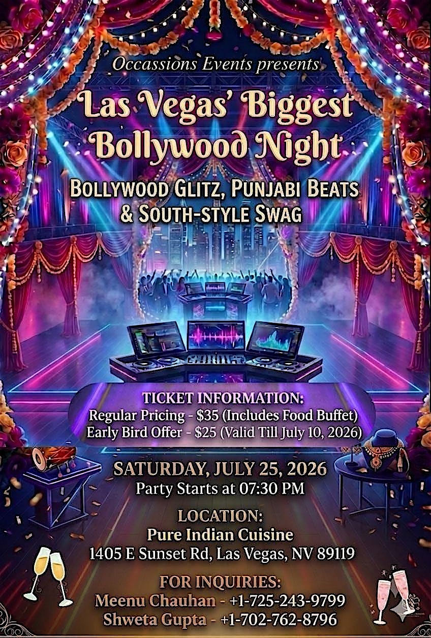 Bollywood Club Night with Buffet at Pure Indian Cuisine – Las Vegas, NV