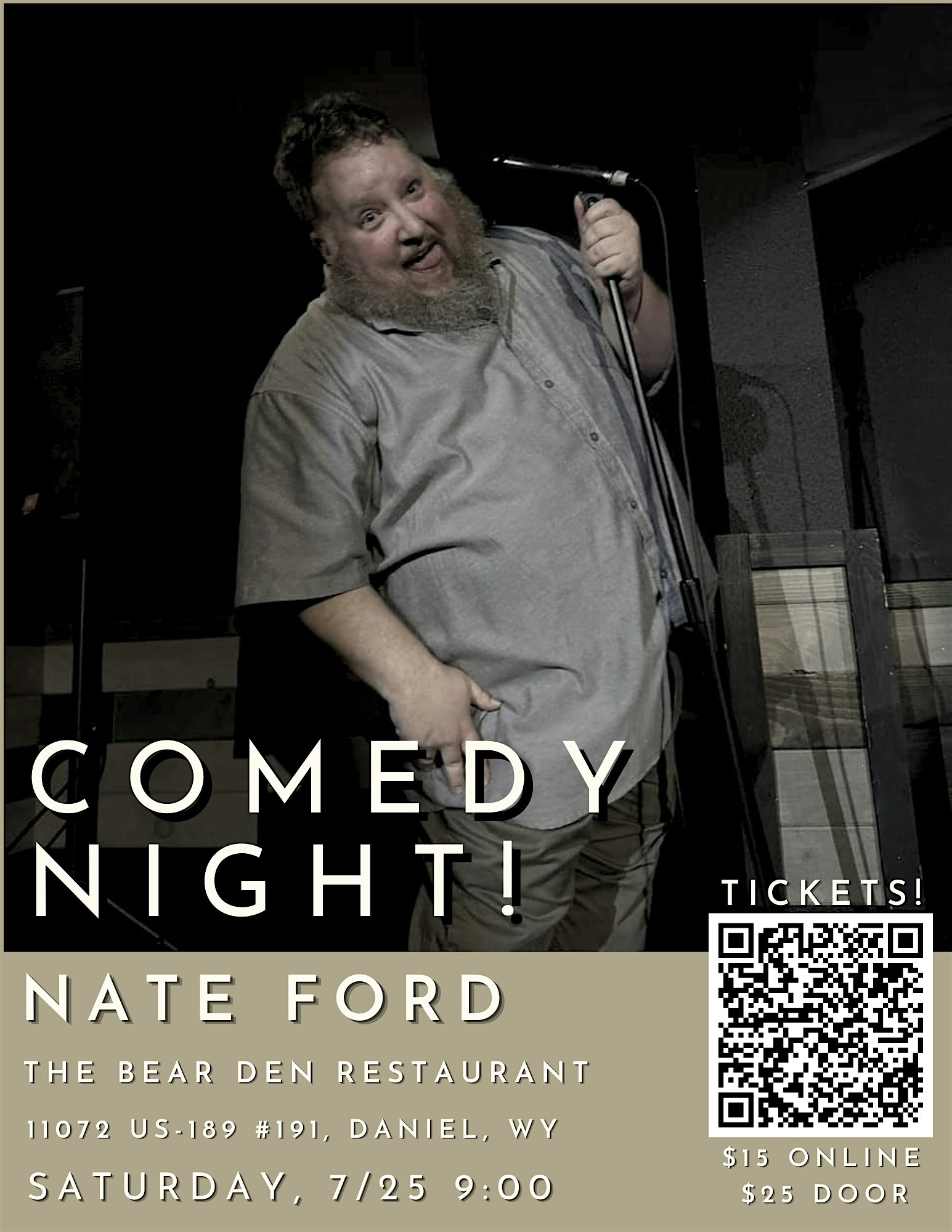 Comedy Night in The Bear Den ft. Nate Ford! at The Bear Den | Restaurant & Bar – Daniel, WY