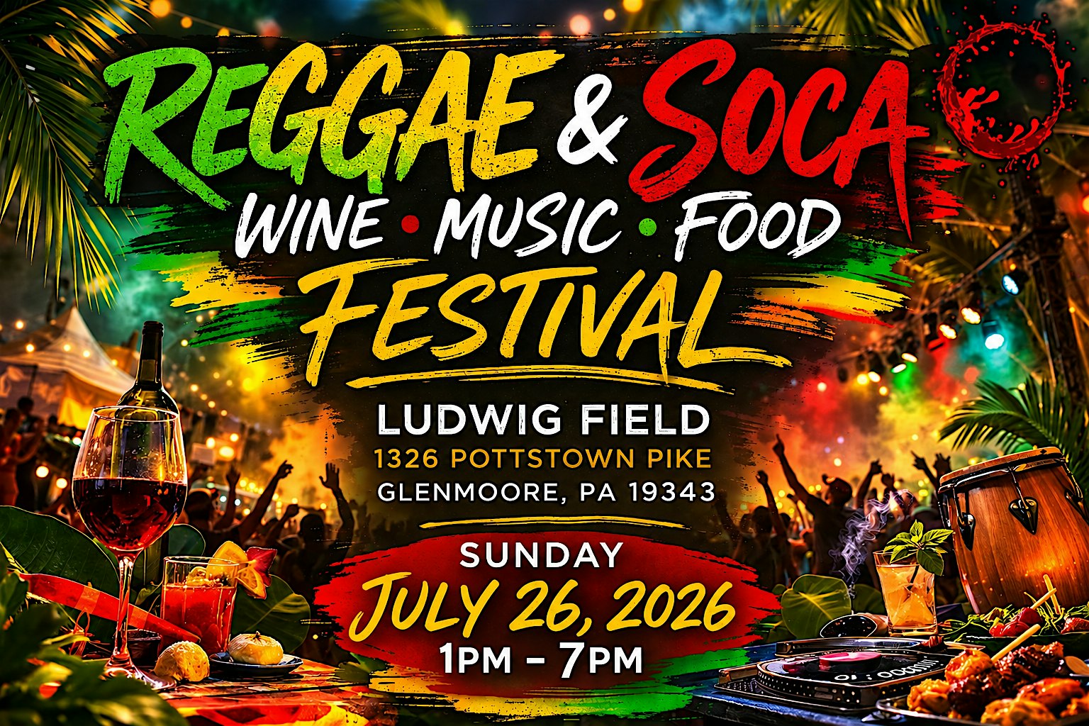 Reggae & Soca Wine Music Festival at 1326 Pottstown Pike – Glenmoore, PA