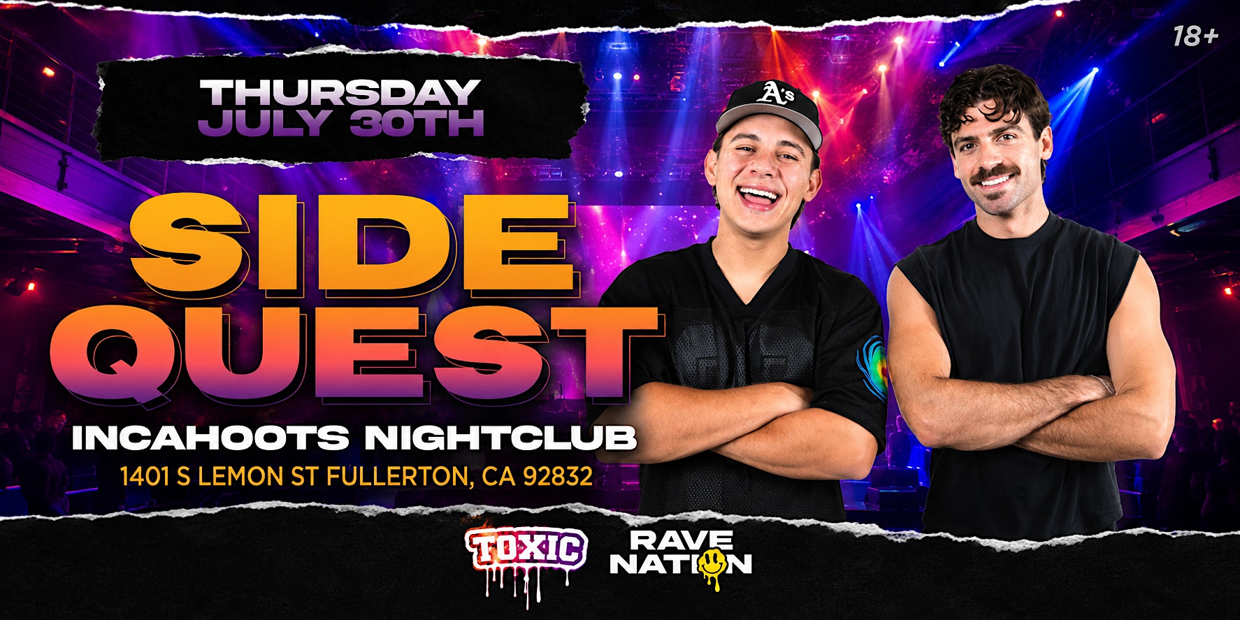 SideQuest @ InCahoots Night Club, Thursday July 30th | 18+ at In Cahoots – Fullerton, CA