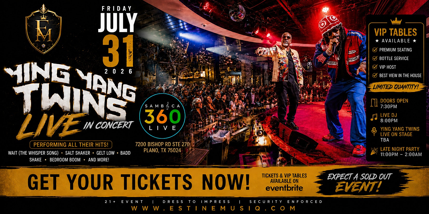 Ying Yang Twins Live in Plano — Presented by ESTINE at Sambuca 360 Live – Plano, TX