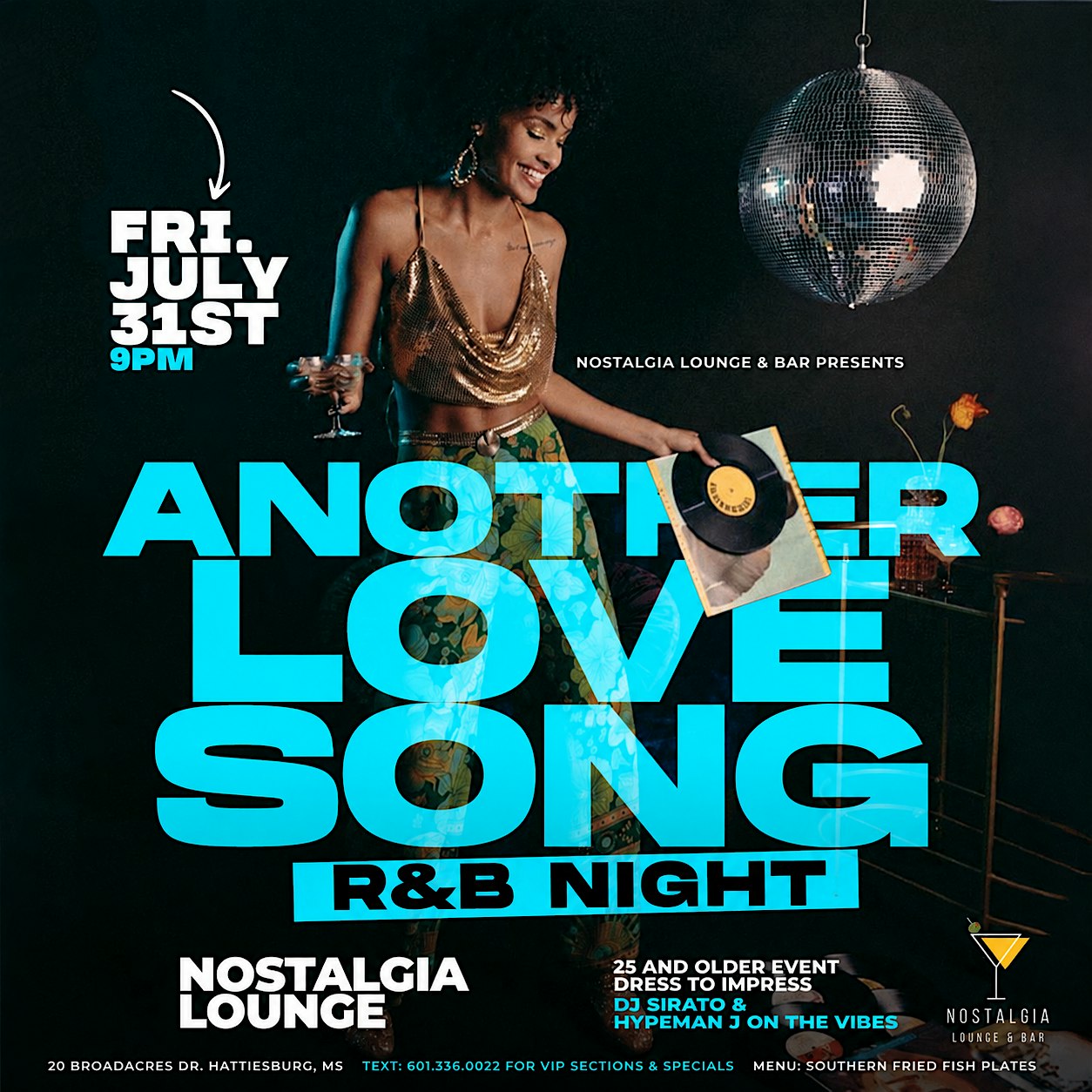 Nostalgia’s R&B Night “Another Love Song” (25+ Event) at Nostalgia Lounge & Bar – Hattiesburg, MS