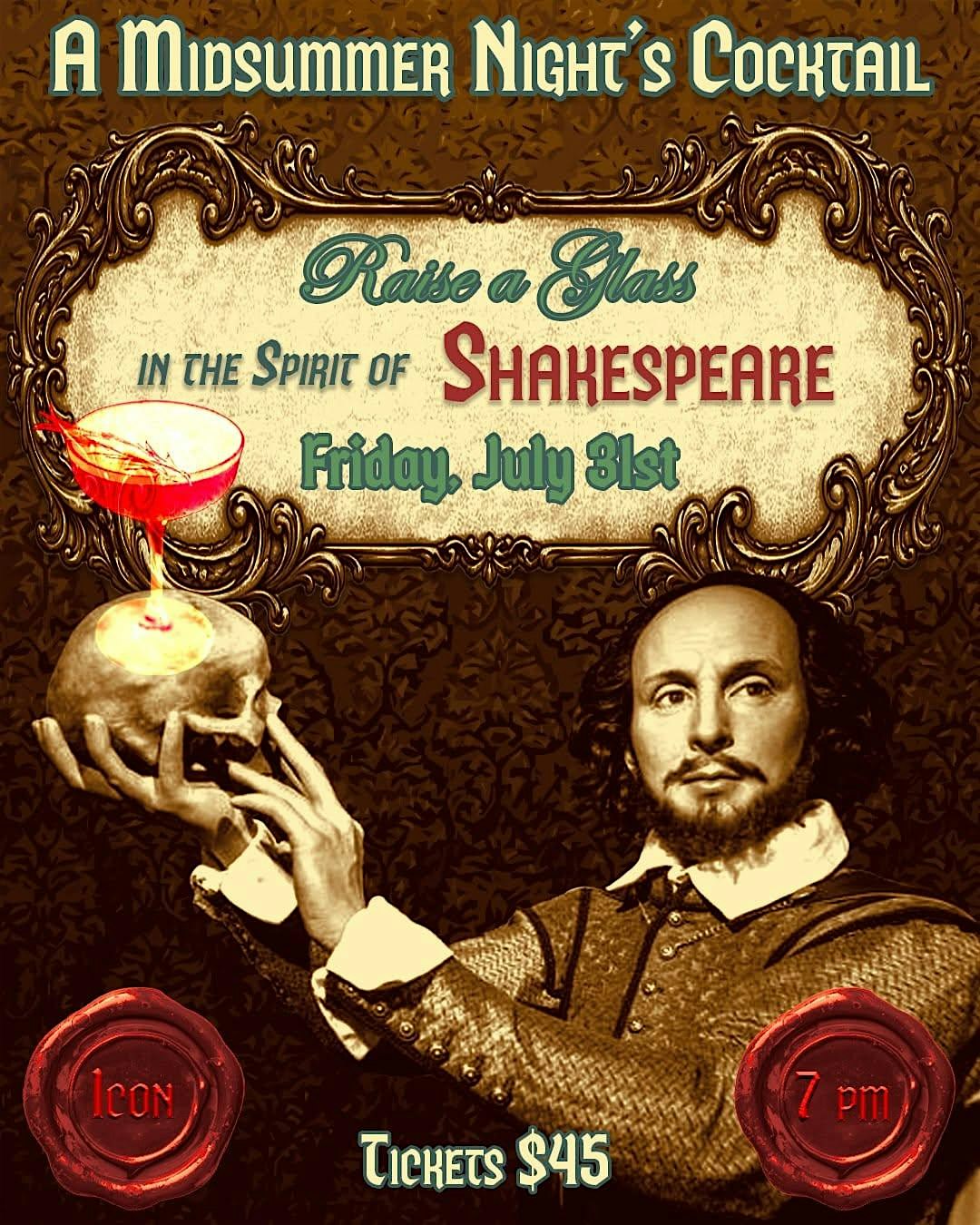A Midsummer Night’s Cocktail: Raise a Glass in the Spirit of Shakespeare! at Icon Event Hall & Lounge – Sioux Falls, SD