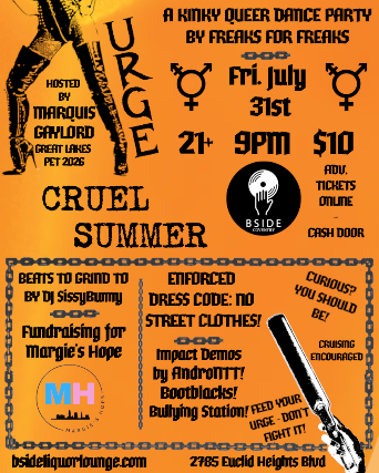 URGE: CRUEL SUMMER at B Side Lounge – Cleveland Heights, OH