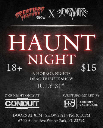 Haunt Night: A Horror Nights Drag Tribute Show at Conduit – Winter Park, FL