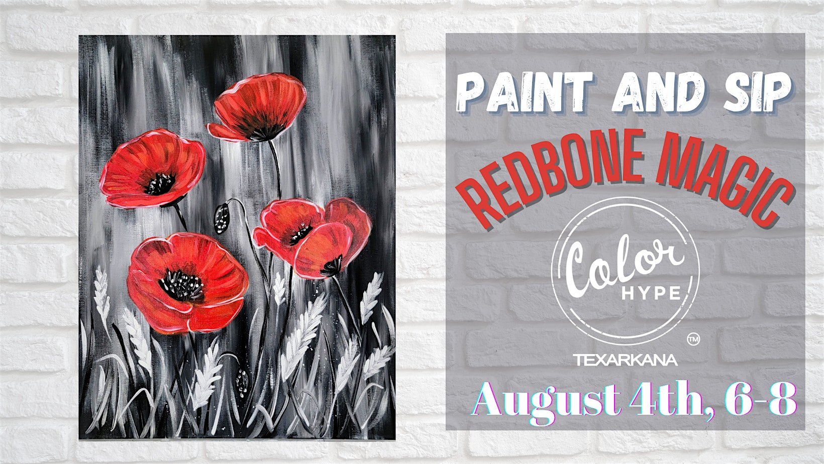 “Crimson Bloom” Paint and Sip with ColorHype TXK at Redbone Magic at Redbone Magic – Texarkana, TX