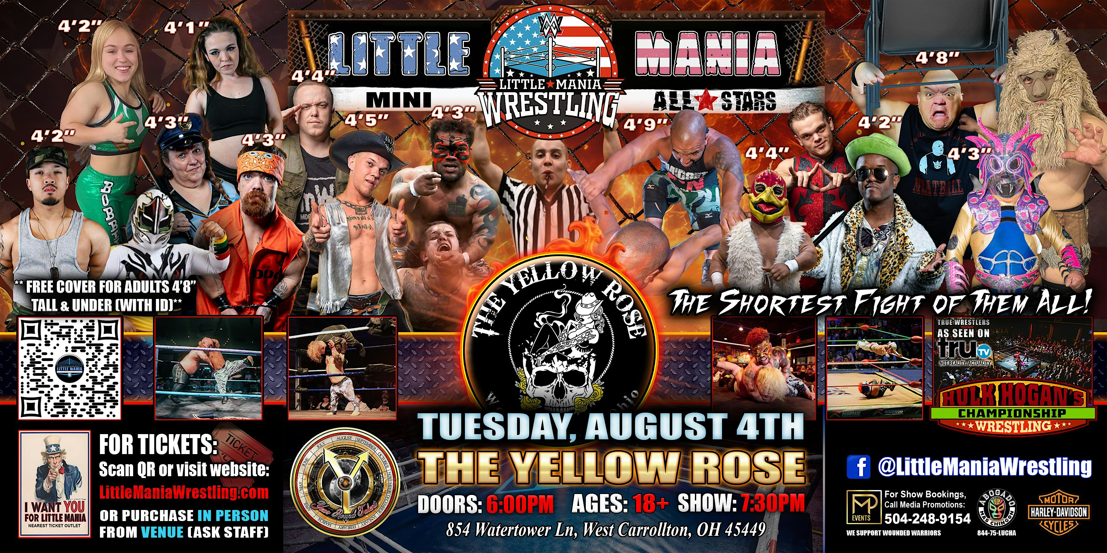 West Carrollton, OH – Little Mania Mini Wrestling @ The Yellow Rose at 854 Watertower Ln – West Carrollton, OH