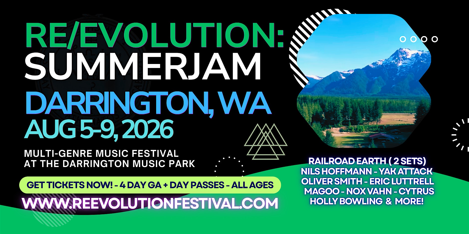 Re/Evolution: Summerjam 2026 – Music & Camping Festival at 42501 State Rte 530 NE – Darrington, WA