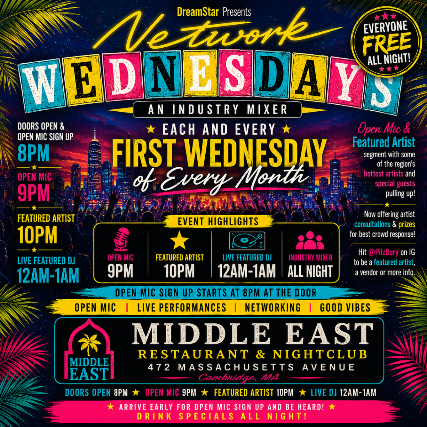 Network Wednesdays w/ PilzBury at Middle East – Corner/Bakery – Cambridge, MA