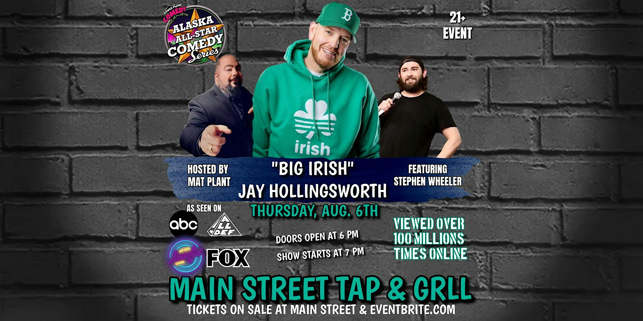 Power Plant Comedy returns to Main Street Tap & Grill!! at Main Street Tap & Grill – Kenai, AK