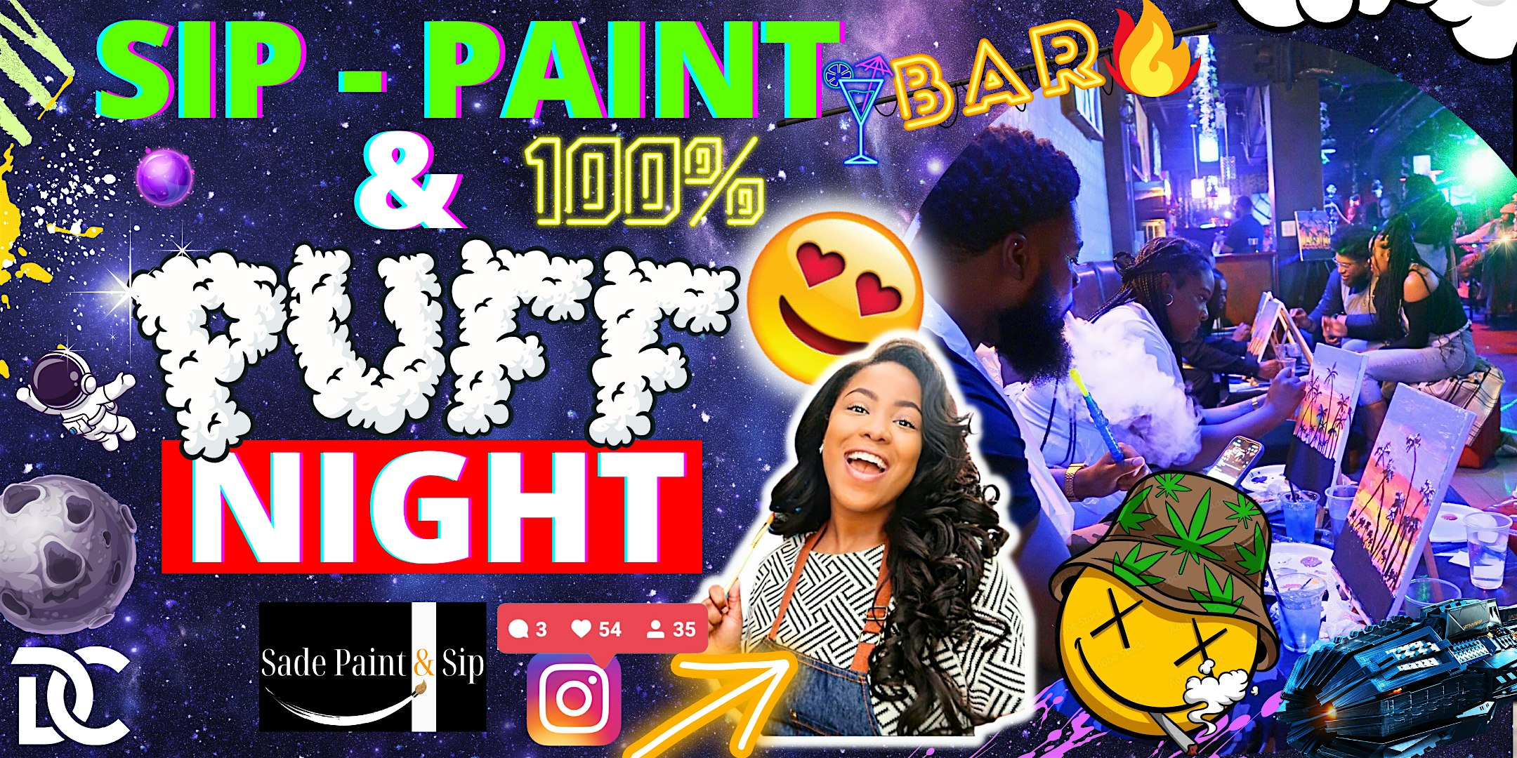 Paint & Puff Night on H Street | Sip, Smoke & Paint in Washington, DC 2 at Allure Bar & Lounge – Washington, DC