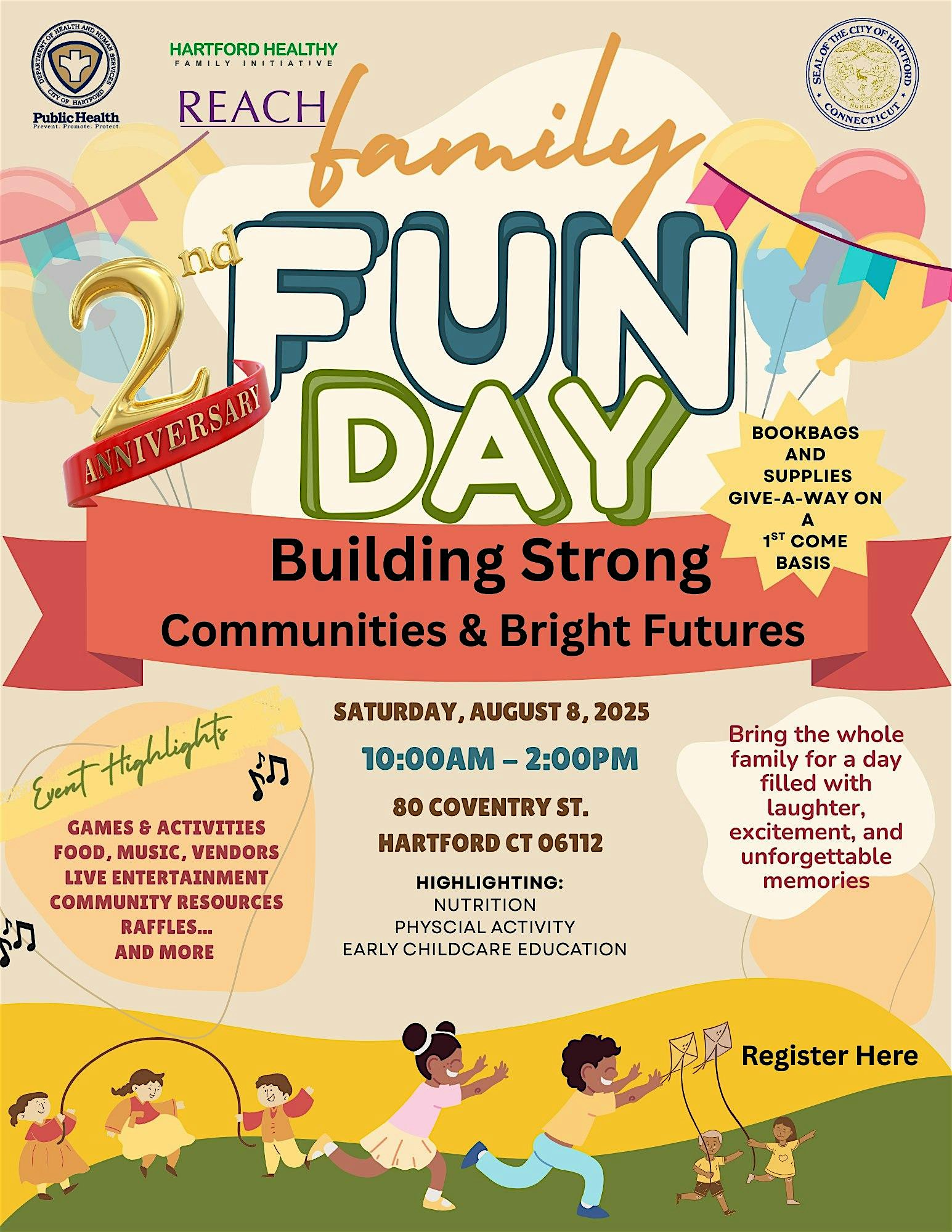 REACH 2nd Annual Family Fun Day Event at 80 Coventry St – Hartford, CT