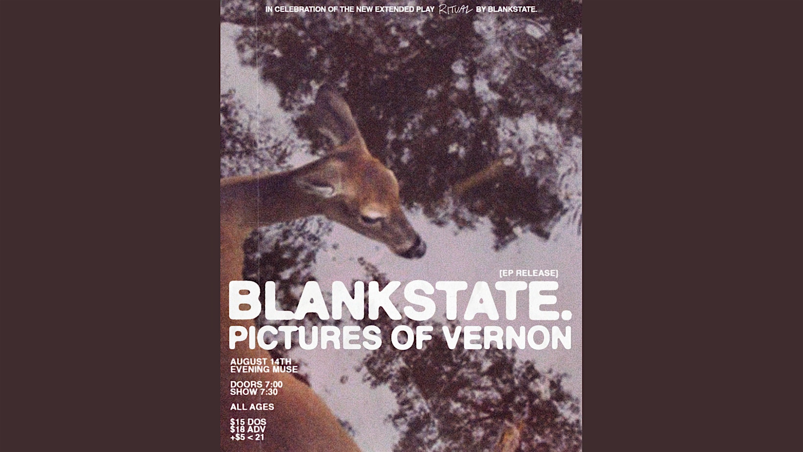 blankstate. EP release show with Pictures of Vernon at The Evening Muse – Charlotte, NC