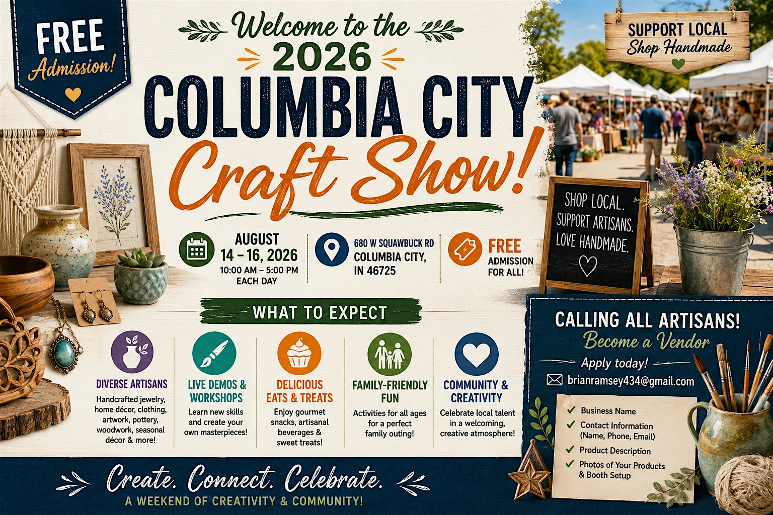 2026 Columbia City Craft Show at 680 W Squawbuck Rd – Columbia City, IN