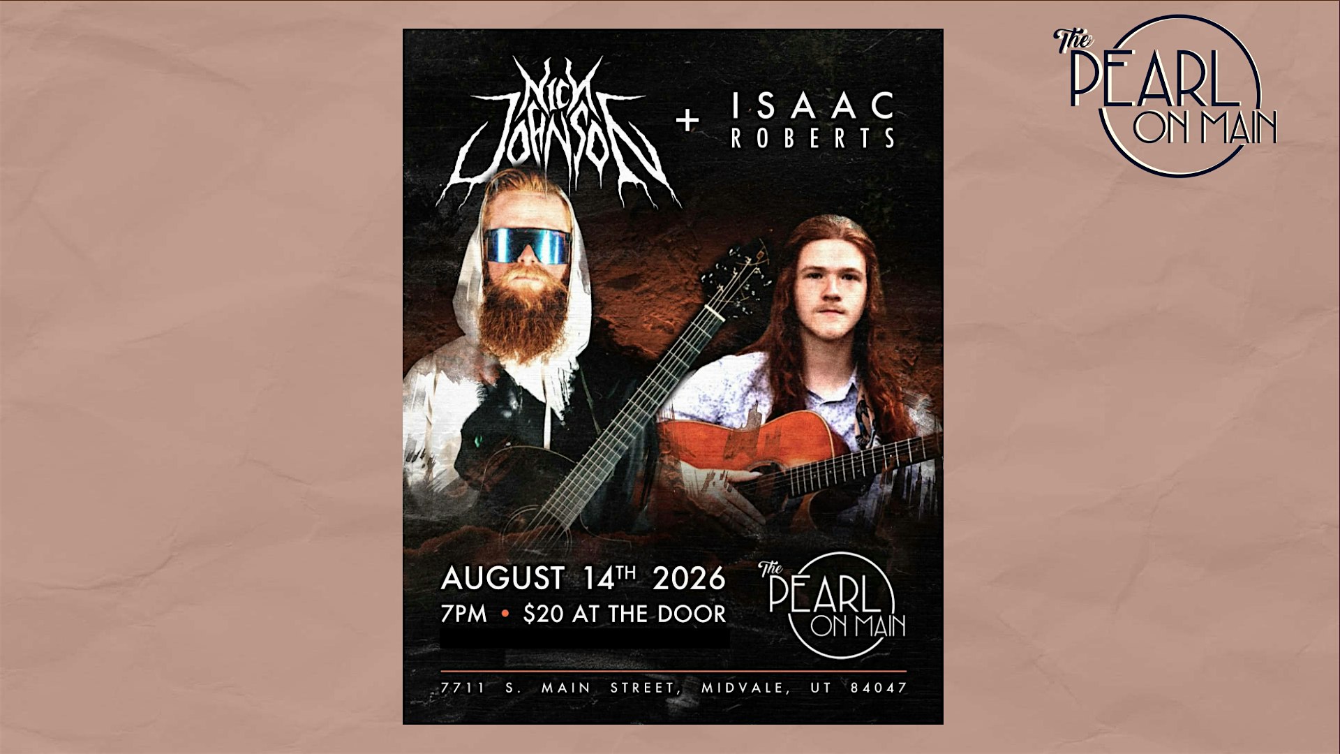 The Pearl on Main Presents: Nick Johnson and Isaac Roberts at The Pearl on Main – Midvale, UT
