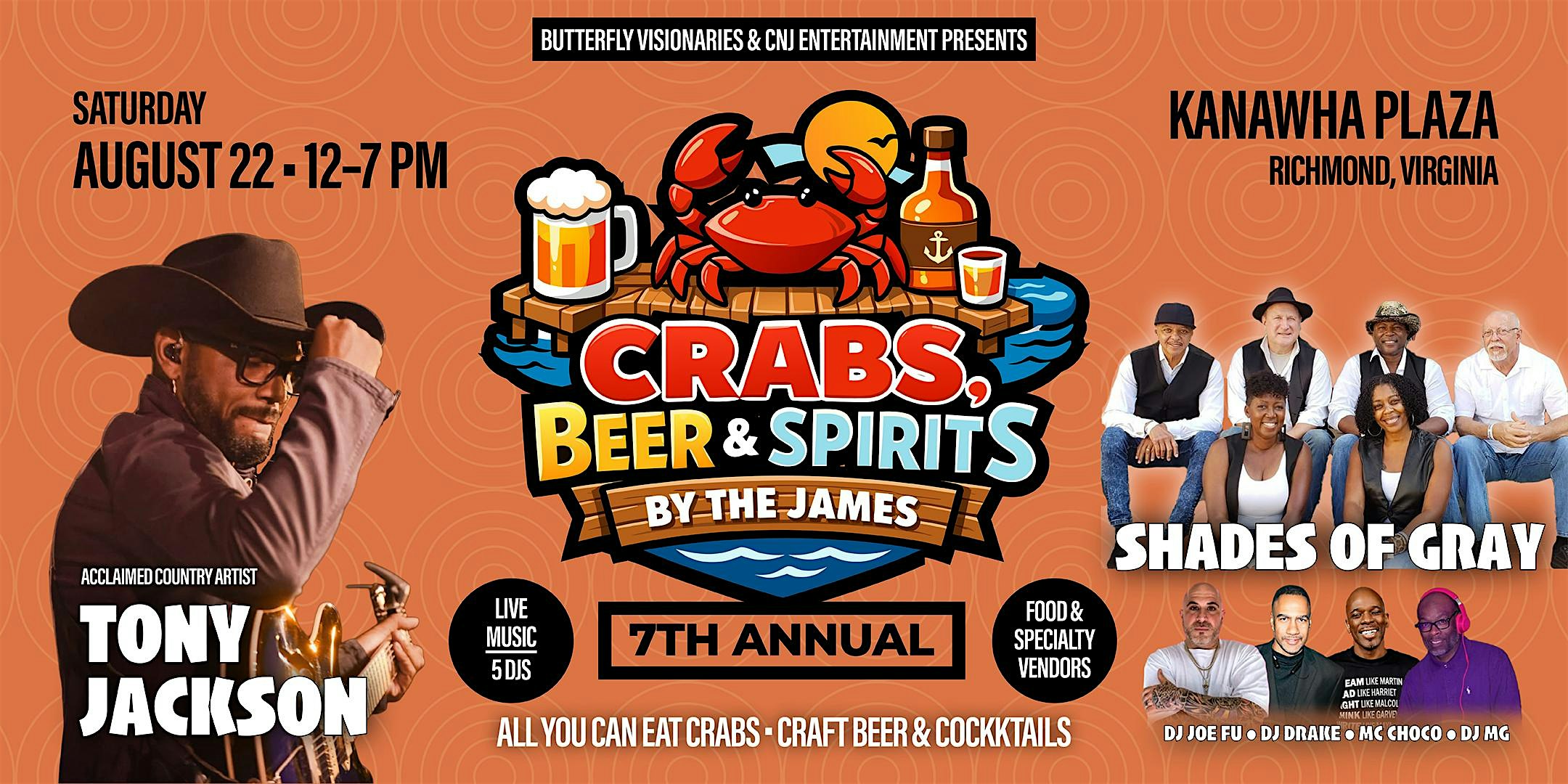 7th Annual Crabs,Beer & Spirits by the James at Kanawha Plaza – Richmond, VA