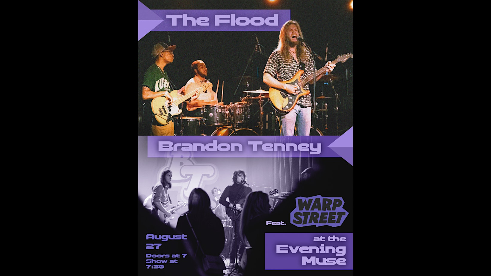Brandon Tenney with Warp Street and Nathan Harris & the Flood at The Evening Muse – Charlotte, NC