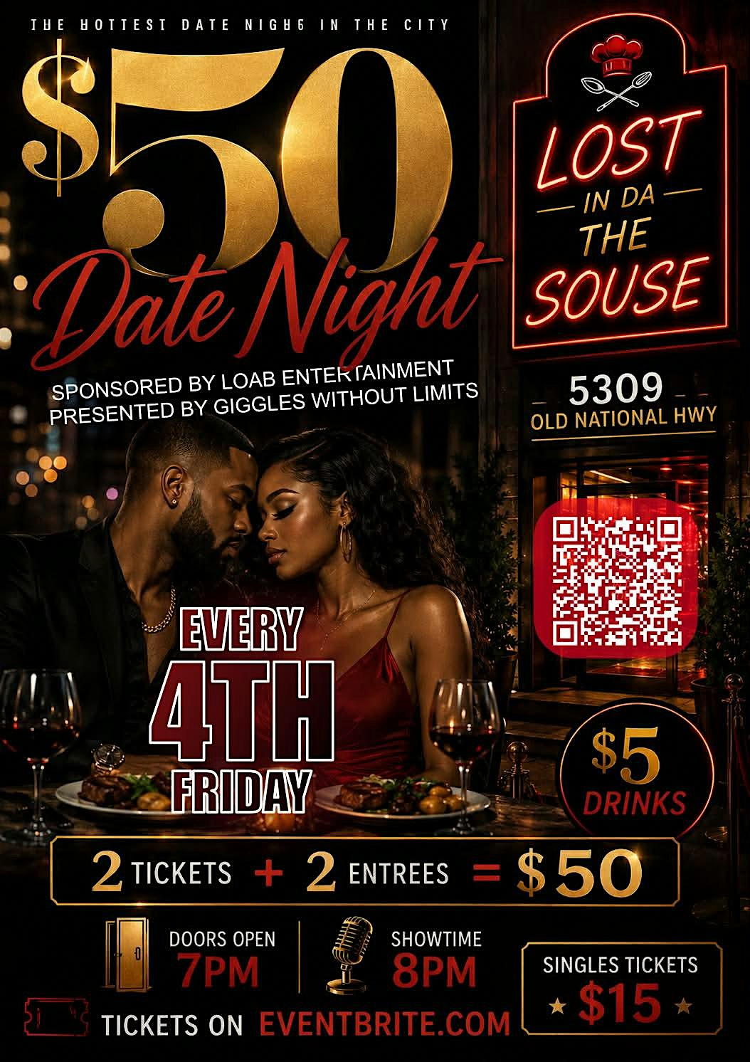 Laugh and Link $50 Date night at 5309 Old National Hwy – College Park, GA