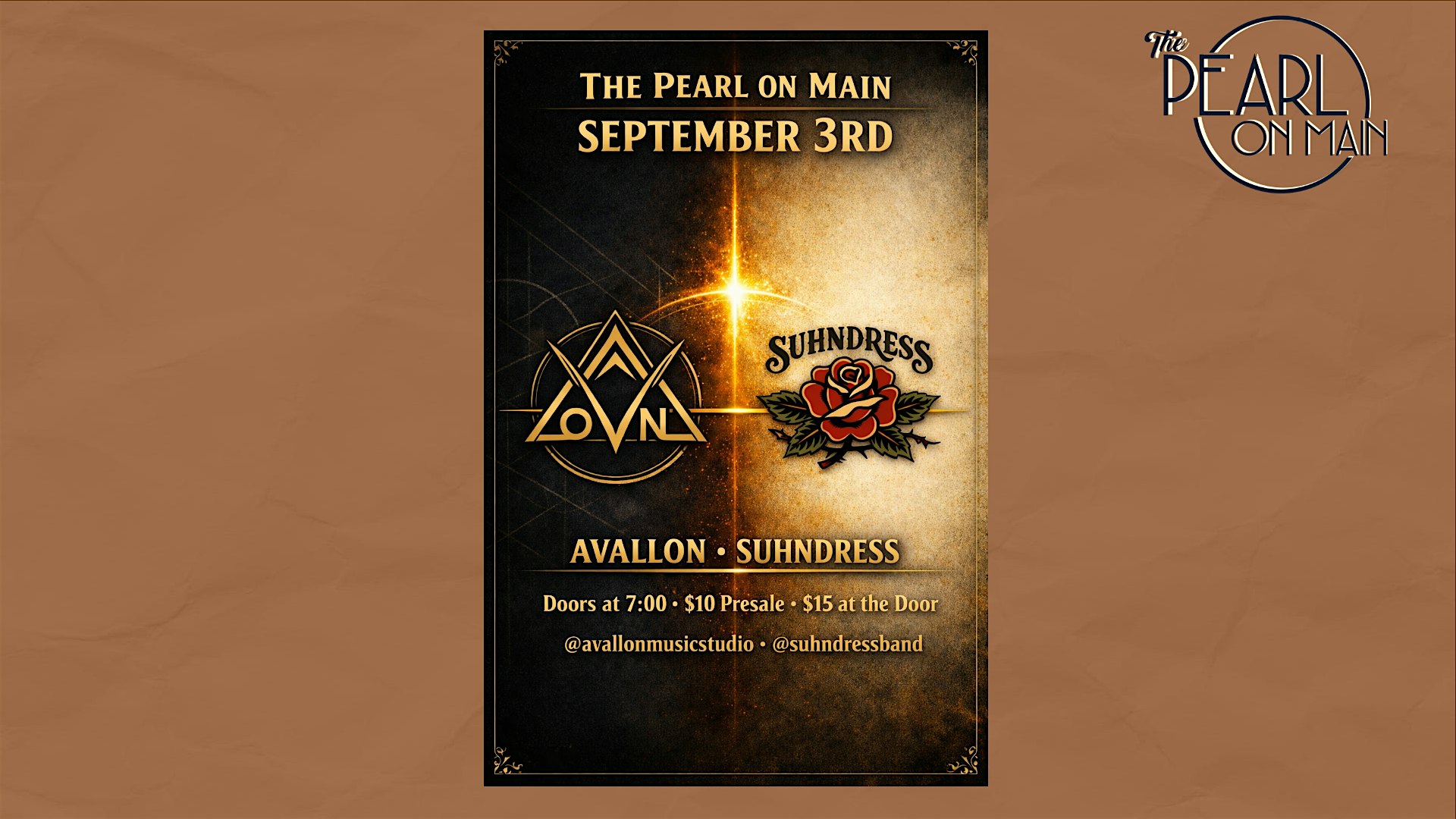 The Pearl on Main Presents: Avallon and Suhndress at The Pearl on Main – Midvale, UT