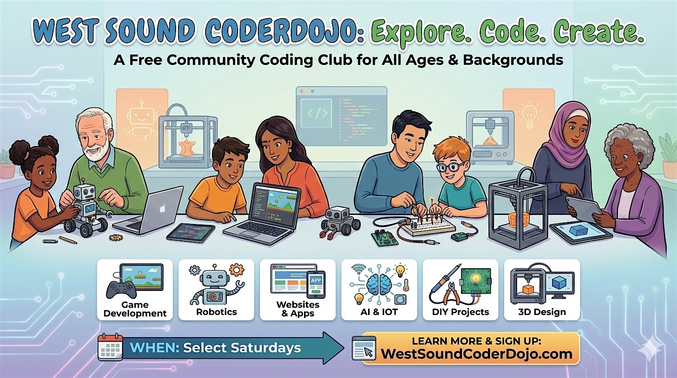 2026-2027 Season of West Sound CoderDojo at Kitsap Regional Library, Silverdale – Silverdale, WA