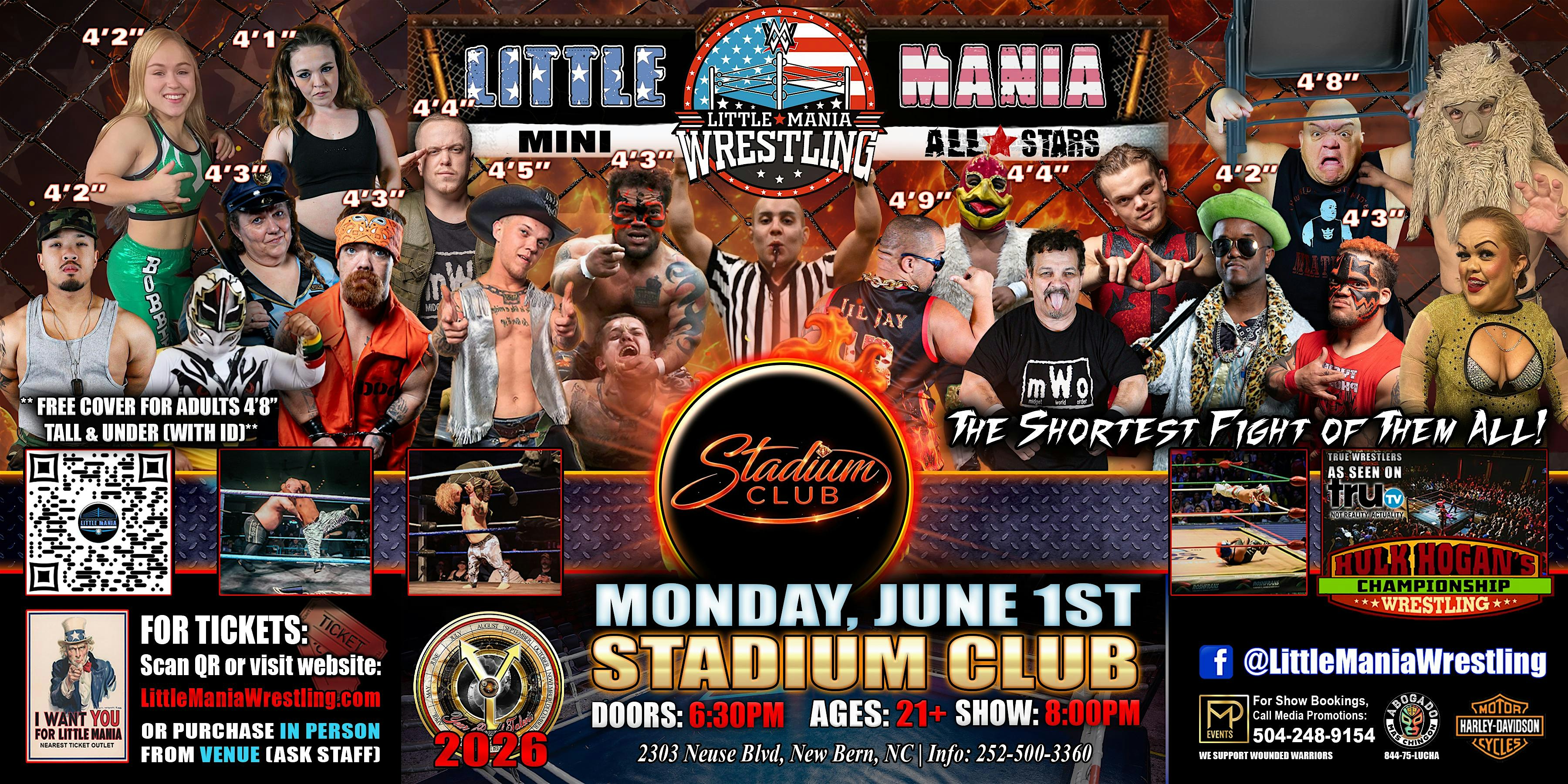 New Bern, NC – Little Mania Mini Wrestling @ Stadium Club at 2303 Neuse Blvd – New Bern, NC