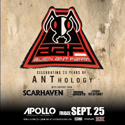 Alien Ant Farm , Scarhaven , Finding Ghosts, Sonic Weaponry at The Apollo Theatre Ac – Belvidere, IL