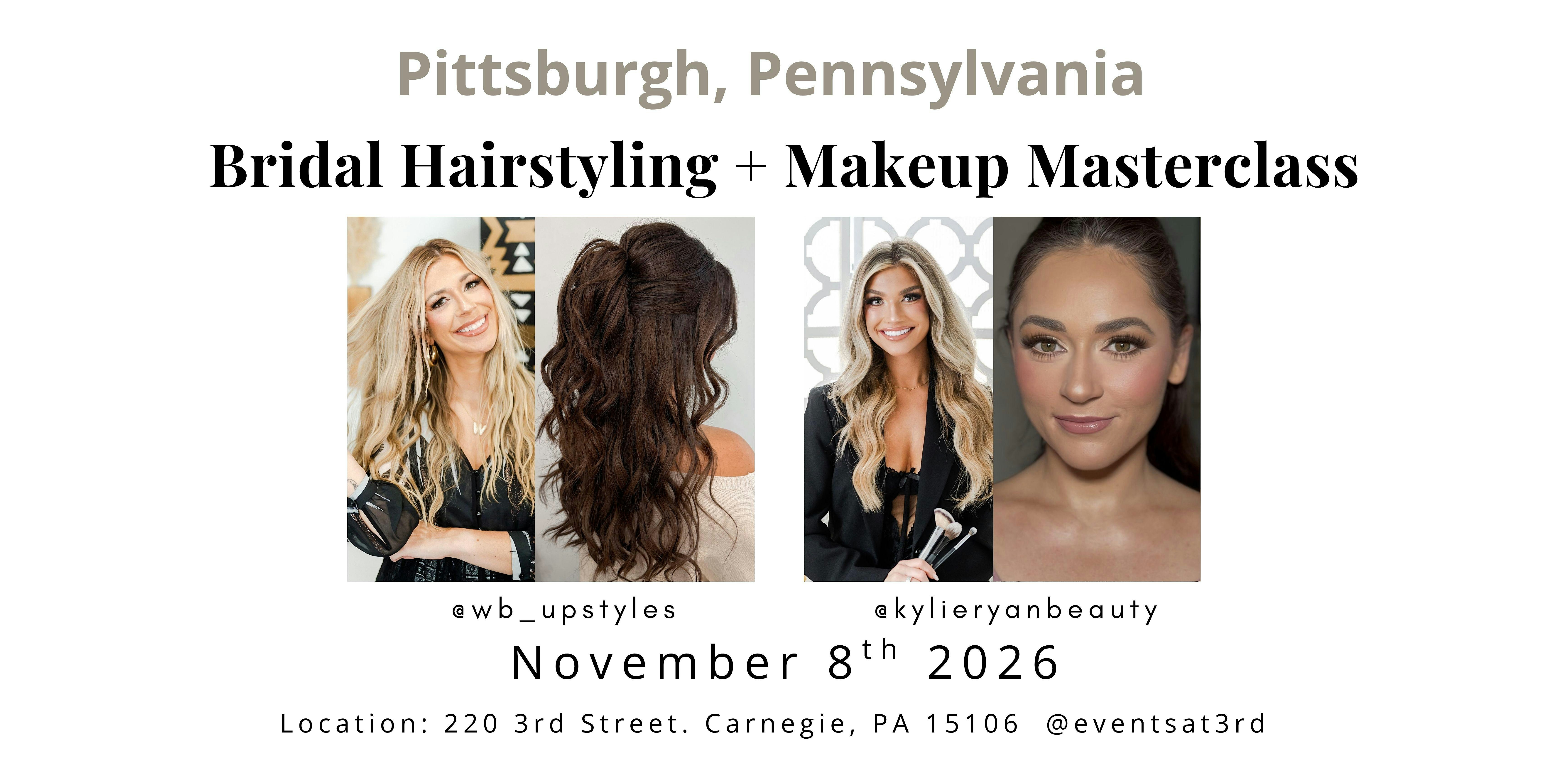 Bridal Hair and Makeup Class with @wb_upstyles + @kylieryanbeauty at 220 3rd st carnegie PA – Carnegie, PA