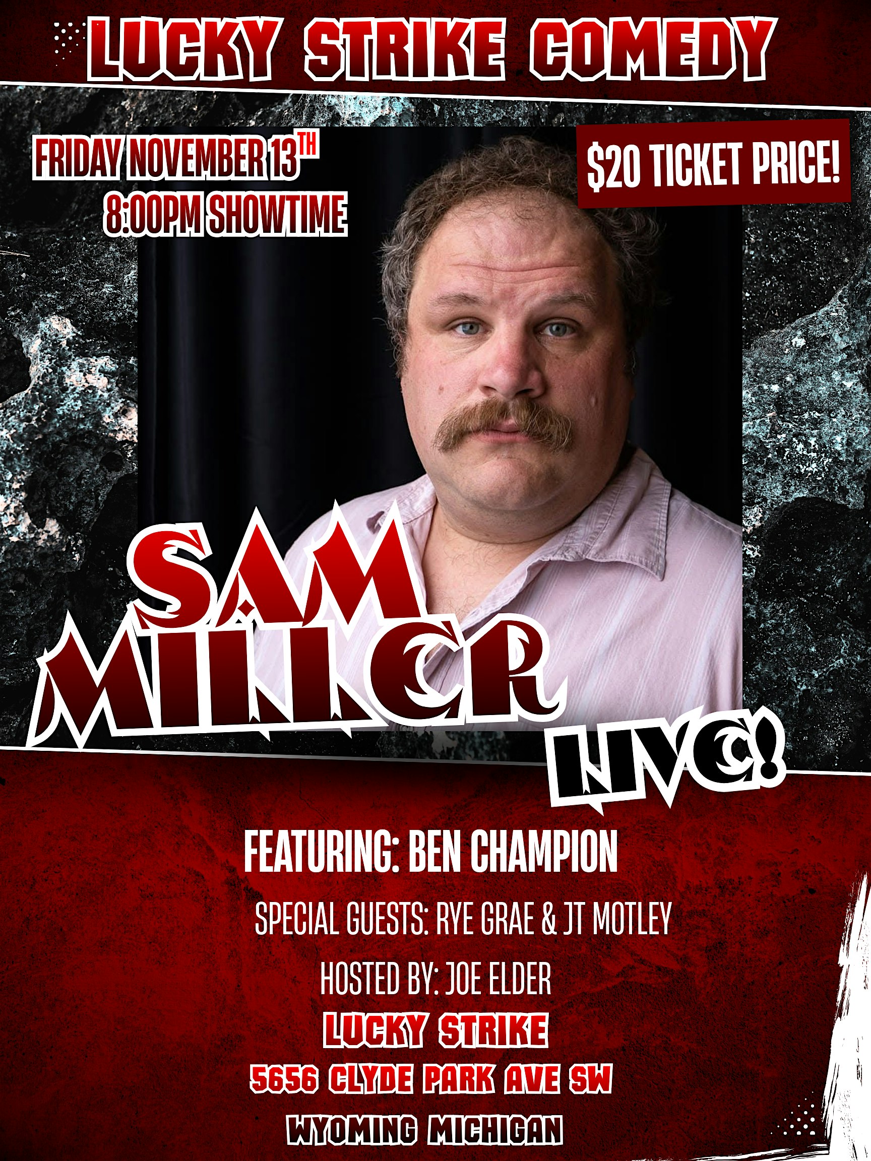 Sam Miller Live at Lucky Strike Event Center at Lucky Strike Grand Rapids – Wyoming, MI